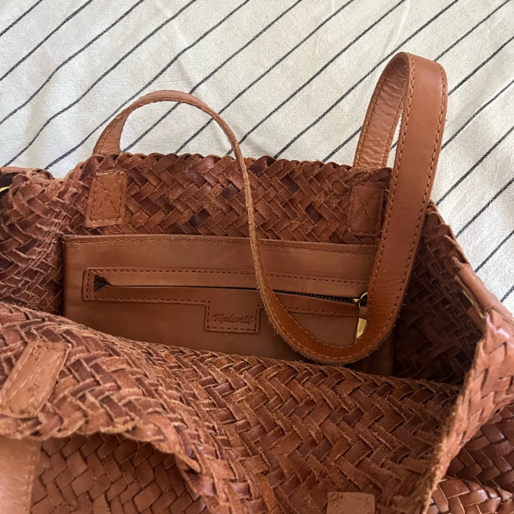 Madewell Medium Transport Tote - Woven Leather - Picture 2 of 3